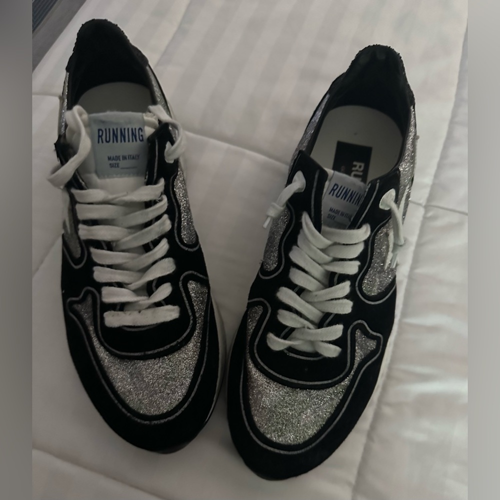 Black and Silver Running Sneakers
